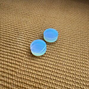 Opal Stone Plugs – Double Flared 23 mm (15/16") Stretched Lobes Body Jewelry